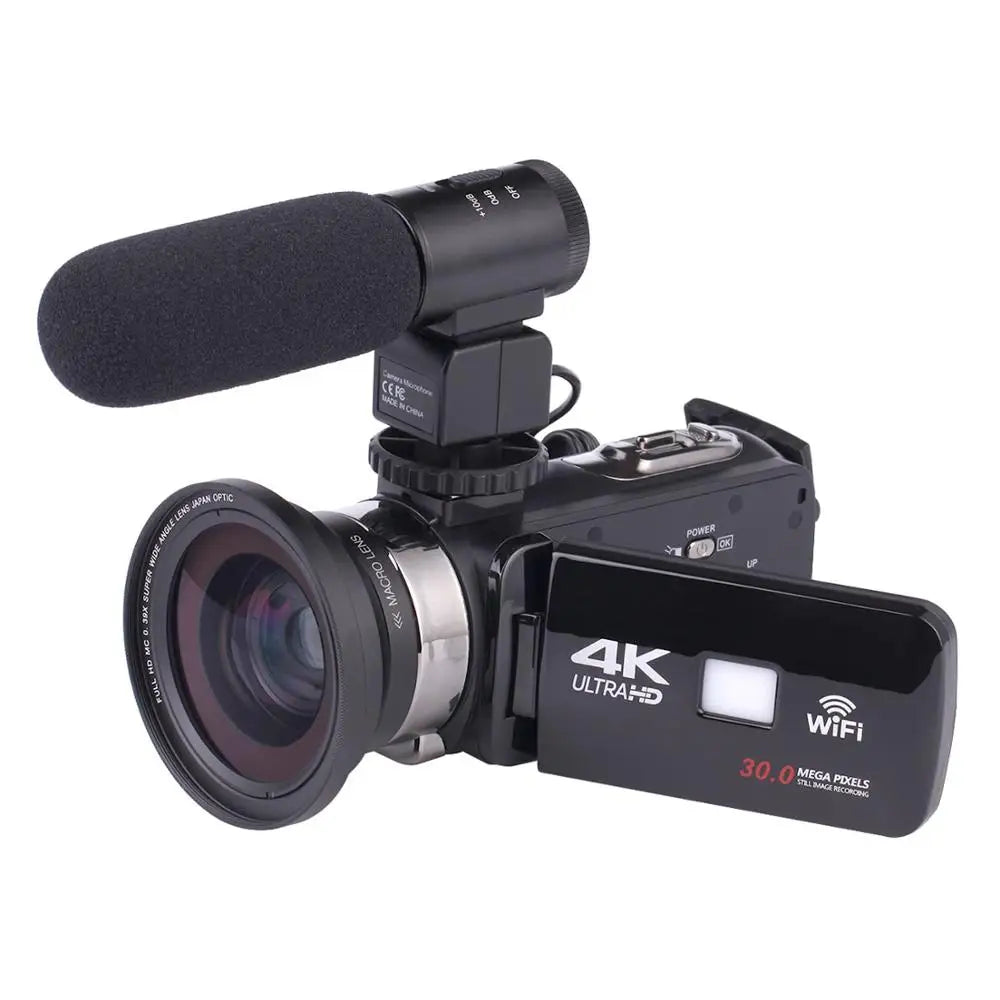 4K Camera 1080P Wifi Digital Video Camera 3.1 Inch IPS Touch Screen HD Vlogging for YouTube 18X Digital Zoom