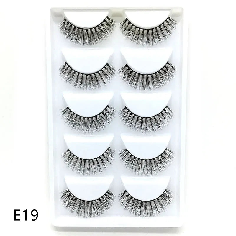 5 Pairs Multipack Faux 3D Mink Hair False Eyelashes Handmade Fluffy Long Lashes Nature Long Eye Makeup Tools Eye Lashes H13/S19