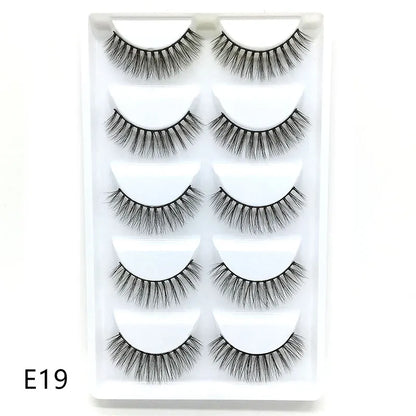 5 Pairs Multipack Faux 3D Mink Hair False Eyelashes Handmade Fluffy Long Lashes Nature Long Eye Makeup Tools Eye Lashes H13/S19