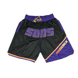 Embroidery Basketball Shorts Retro Sweat Vintage Bulls Magic Heat All Star Basketball Wear Shorts Zipper Pockets Just Men Don