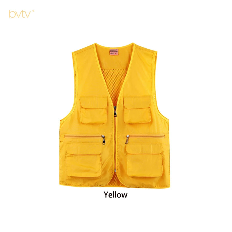 Custom Cargo Workwear Utility Fishing Mesh Multi Pocket Vest