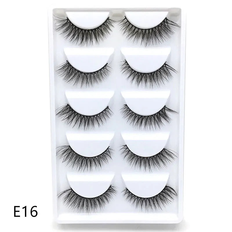 5 Pairs Multipack Faux 3D Mink Hair False Eyelashes Handmade Fluffy Long Lashes Nature Long Eye Makeup Tools Eye Lashes H13/S19