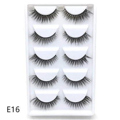 5 Pairs Multipack Faux 3D Mink Hair False Eyelashes Handmade Fluffy Long Lashes Nature Long Eye Makeup Tools Eye Lashes H13/S19