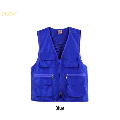 Custom Cargo Workwear Utility Fishing Mesh Multi Pocket Vest