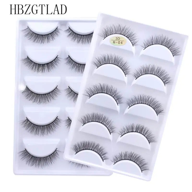5 Pairs Multipack Faux 3D Mink Hair False Eyelashes Handmade Fluffy Long Lashes Nature Long Eye Makeup Tools Eye Lashes H13/S19