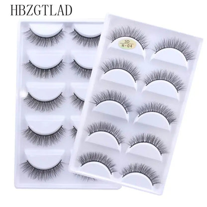 5 Pairs Multipack Faux 3D Mink Hair False Eyelashes Handmade Fluffy Long Lashes Nature Long Eye Makeup Tools Eye Lashes H13/S19