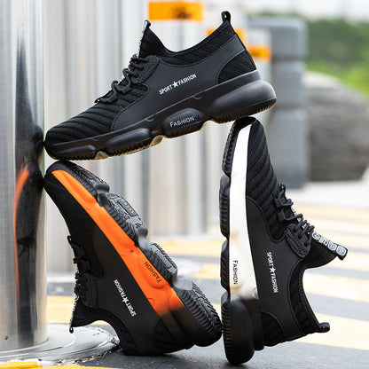Ceatsafetv Security Puncture-Proof Anti-Slip Fashion Lightweight Work Shoe  Safety Boots Men's Casual Steel Toe Safety Shoes