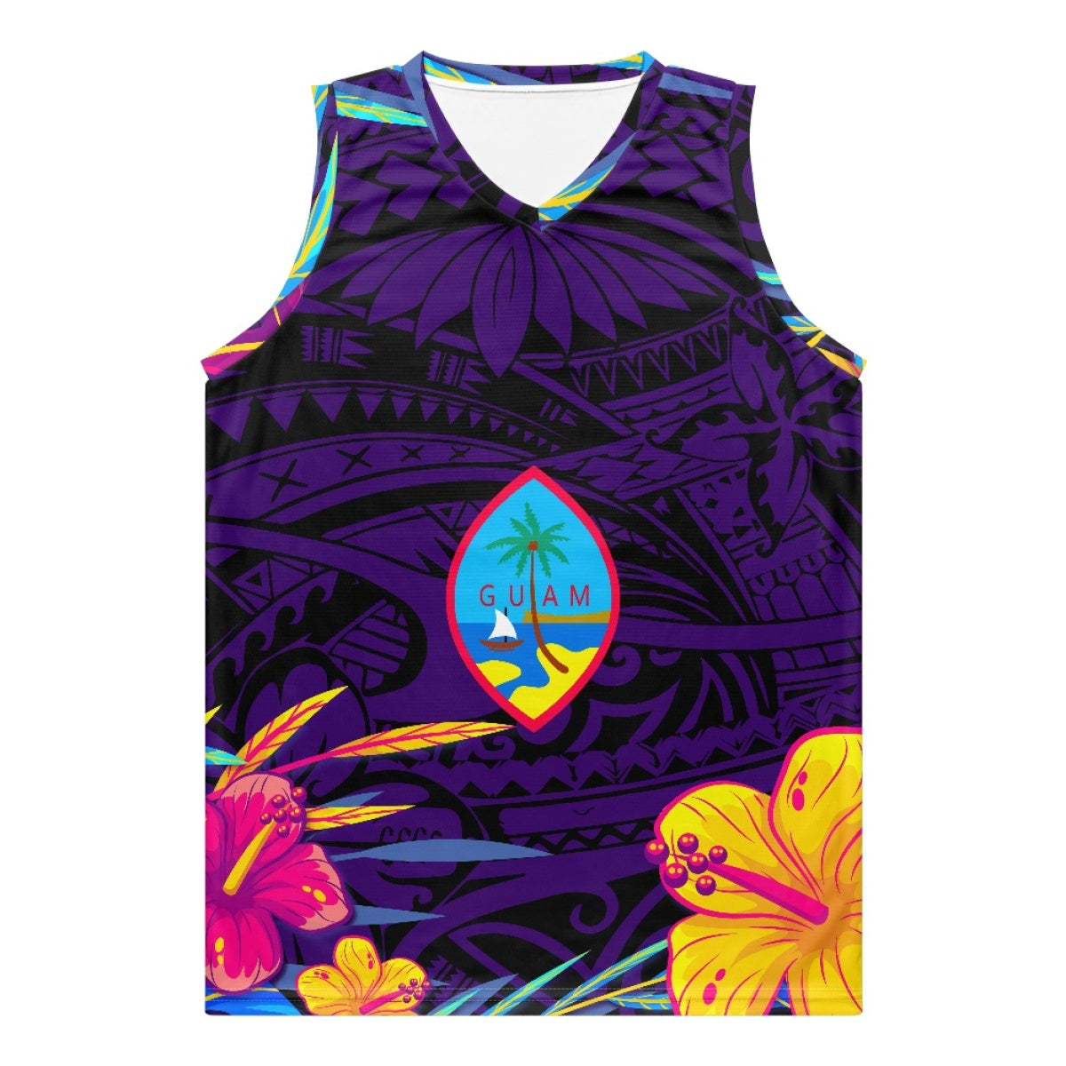 Sport Tank Top Men Basketball Jersey Clothes Polynesian Black and White Tribal Tattoo Totem Custom Sublimated Basketball Jersey