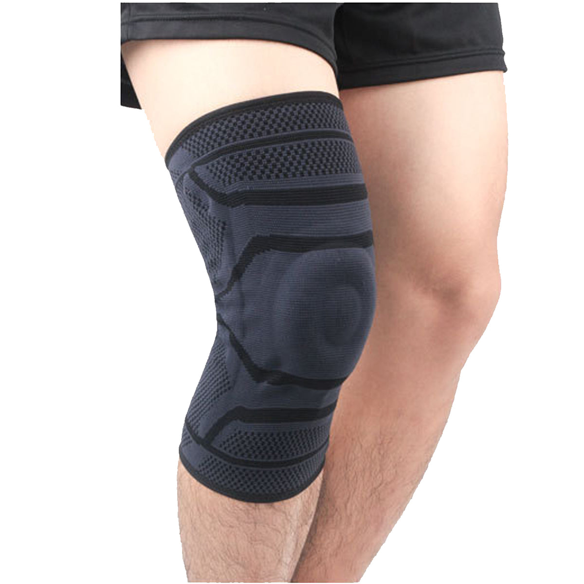Custom Logo Breathable Basketball Athletic Sports Running Jogging Climbing Compression Silicone Knee Pad