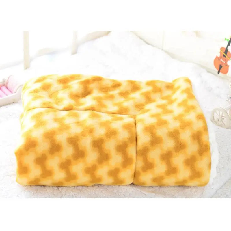 Winter Warm Pet Dog Soft Cushion Large Print Flannel Cotton Mattress Cat Pet Mat Bed Pad Rug Cartoon Printed Cat and Dog Pad