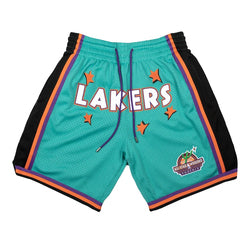 Embroidery Basketball Shorts Retro Sweat Vintage Bulls Magic Heat All Star Basketball Wear Shorts Zipper Pockets Just Men Don