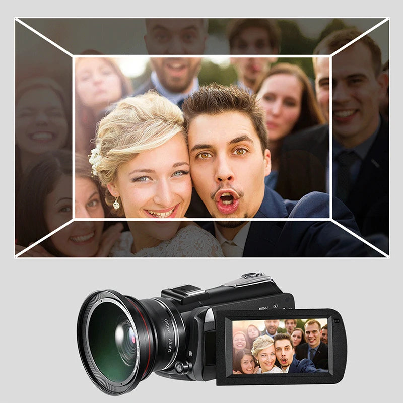 Video Camera 4K Digital Camcorder Professional, Ordro AC3 YouTube Blogger Vlog Cameras Filmadora With Microphone 64GB SD Card