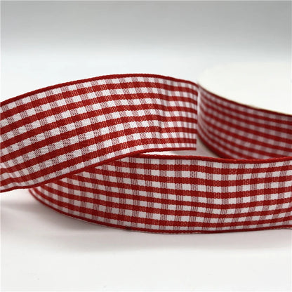5yards/Lot 25mm Plaid Ribbon Christmas Decor Ribbon for Handmade Design Christmas Decoration DIY Gift Wrapping