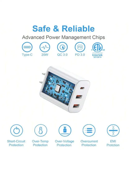 20W Charger Blockcharge and Data Wire