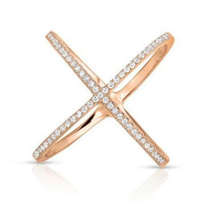 Choucong Lovers Cross Promise Ring 925 Sterling Silver Pave AAAAA Zircon Cz Engagement Wedding Band Rings for Women Jewelry