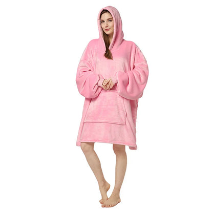Sublimation Winter Pajamas Warm Hooded Blankets Wearable Blanket Oodie Oversized Hoodie Sherpa Custom Blanket Hoodie Oversized