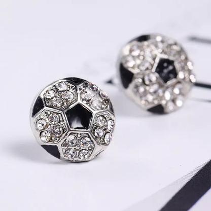 Sport Basketball Volleyball Stud Earrings for Women Bling Baseball Softball Earrings Rhinestone Crystal Ear Jewelry