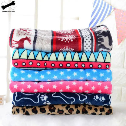 Winter Warm Pet Dog Soft Cushion Large Print Flannel Cotton Mattress Cat Pet Mat Bed Pad Rug Cartoon Printed Cat and Dog Pad