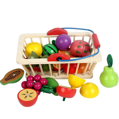 Baby Toys 2-4 Year Simulation Wooden Fruit Vegetable Food Cutting Pretend Play Preschool Kids Toys 2023 Educational Toy