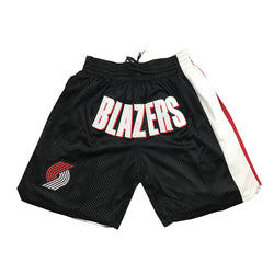 Embroidery Basketball Shorts Retro Sweat Vintage Bulls Magic Heat All Star Basketball Wear Shorts Zipper Pockets Just Men Don