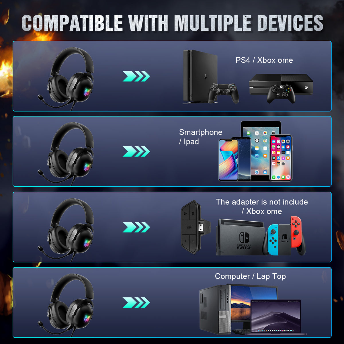 Dropshipping ONIKUMA X11 New Arrival Gaming Headset Gamer Headphones for PS5