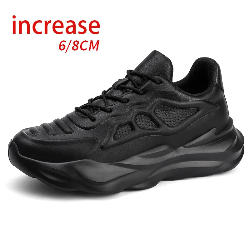 New Men's Breathable Sneakers Elevator Shoes Invisible Inner Height Increasing 7CM Summer Tennis Men Sports Shoes Heighten Shoes
