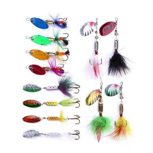 30pcs Mixed Lures Fishing Metal Spoon Spinner Hard Bait Tackle Artificial Fishing Lure Set