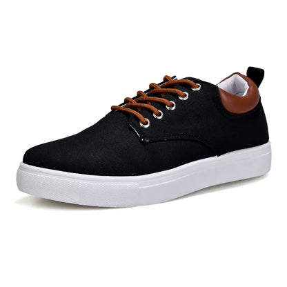 Fashion Canvas Men's Sneakers Black Lace Up Sping Shoes 2024 Classic Casual Vulcanized Shoes Size 46 47 Mens Spring Sport Shoes