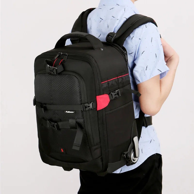 Vnelstyle Professional DSLR Camera Trolley Suitcase Bag Video Photo Digital Camera Luggage Travel Trolley Backpack on Wheels