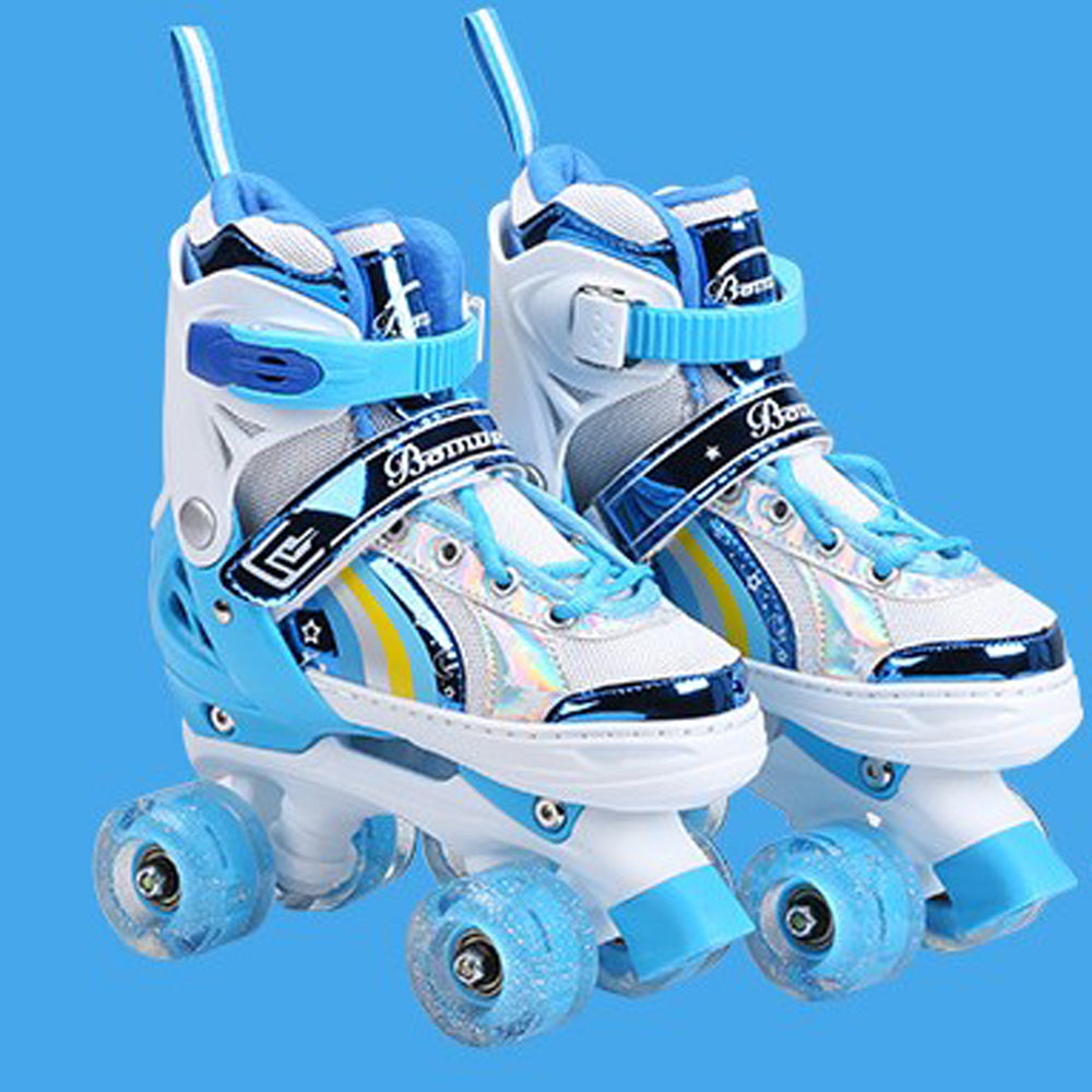 EACH Adjustable Quad Skates Flashing Roller Skate Shoes Price Roller Skates 4 Wheels for Kids Children Girls