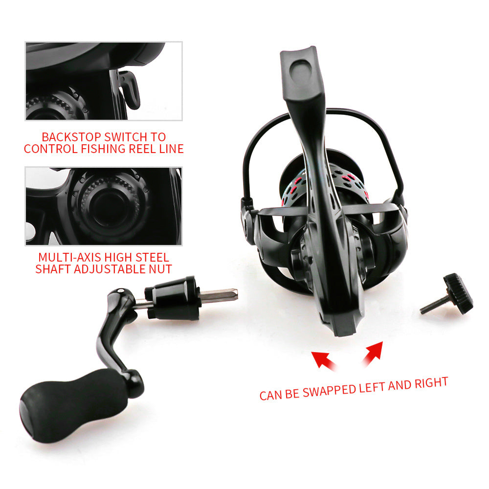 Ashconfish Wheel Saltwater Fishing Reel 2000 3000  5000 Series Fishing Tackle Carp Double Loading Spinning Fishing Reels