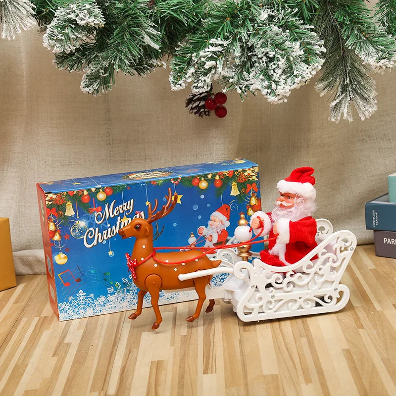 Dropshipping Santa Claus Musical Climbing Rope Ladder Electric Musical Toy Ornaments for Holiday Season MOQ 1 Piece