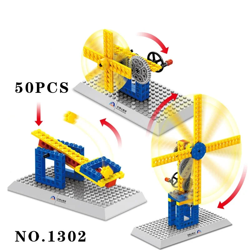 76pcs/Set Machinery Blocks Electric Toys Carrousel Plastic Model Kits Building Toys Blocks Bricks Kids DIY Toys Compatible Gifts