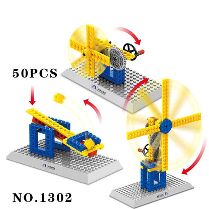 76pcs/Set Machinery Blocks Electric Toys Carrousel Plastic Model Kits Building Toys Blocks Bricks Kids DIY Toys Compatible Gifts
