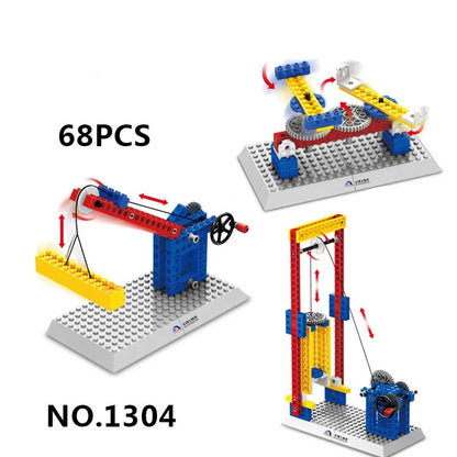 76pcs/Set Machinery Blocks Electric Toys Carrousel Plastic Model Kits Building Toys Blocks Bricks Kids DIY Toys Compatible Gifts