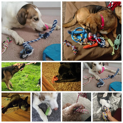 12Pcs Large Dog Toy Sets Chew Rope Toys for Dog Chewing Toys for Dog Outdoor Teeth Clean Toy for Big Dogs Juguete Para Perros