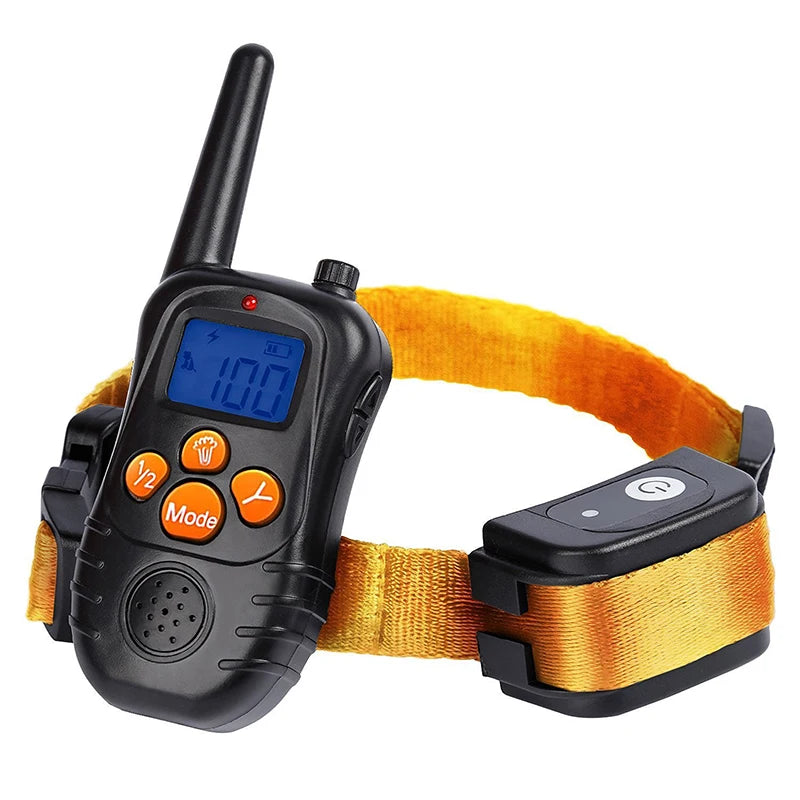 New 300M Remote Electronic Dog Training Collars With LCD Blue Screen Display Rechargeable 100 Levels Pet Electronic Dog Collars