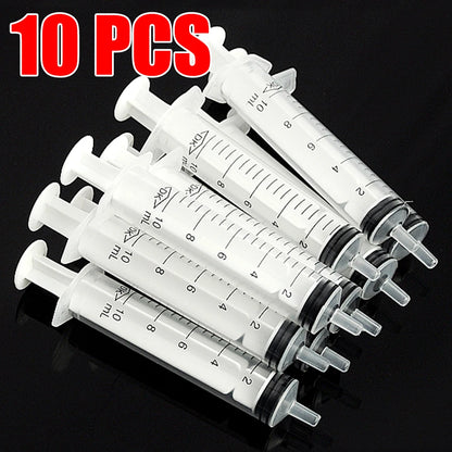 1ml 2.5ml 3ml 5ml 10ml 20ml 30ml 50ml 10Pcs Disposable Syringe Pet No Sterile Feeder Needle Glue Disposable Syringe