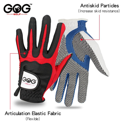 GOG Men's Gloves Golf Gloves Single Slip-Resistant Breathable Left Right Hand 1pcs Red Blue Yellow Green Sports Gloves Brand New