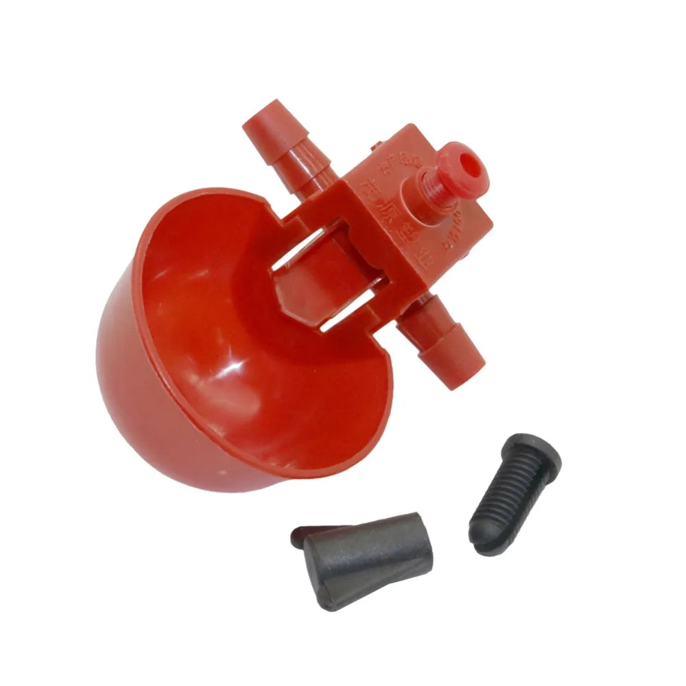 5 Pcs Chicken Drinking Cups Quail Waterer Bowls Bird Red Glass Animal Husbandry Tools Automatic Bird Coop Feeder Drinking Cups