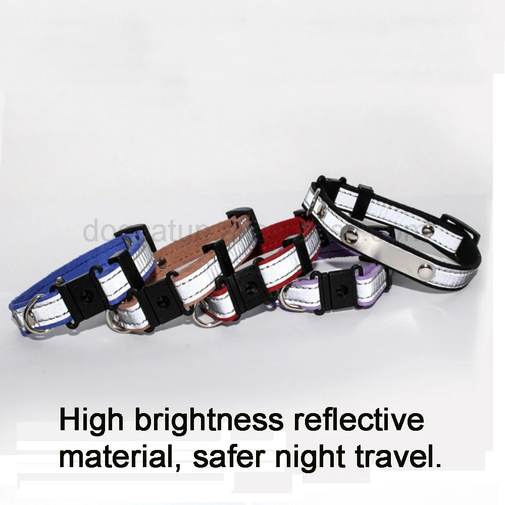 3 In1 Engraved Cat Collar Reflective Kitten ID Tag Phone Number Nameplate Puppy Collar Charms Small Dog Chain Medium Pet ID Tag