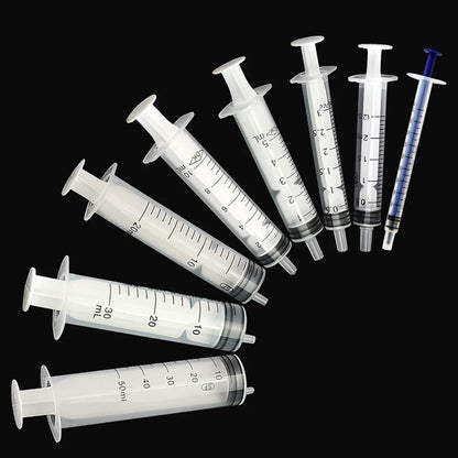 1ml 2.5ml 3ml 5ml 10ml 20ml 30ml 50ml 10Pcs Disposable Syringe Pet No Sterile Feeder Needle Glue Disposable Syringe