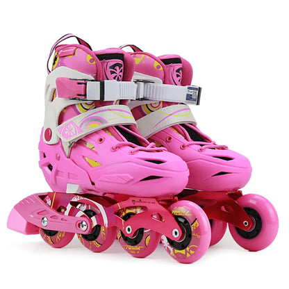 Original Flying Eagle S5S Junior Slalom Inline Skates Child Size Adjustable Roller Skating Shoes Kids Free Skating Patines