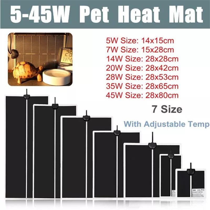 Pet Reptiles Heat Mat Terrarium Climbing Heating Warm Pads 5-45w Adjustable Temperature Controller Mats  Small Heater