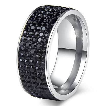 Chanfar High Quality Crystal Stainless Steel Ring Multicolor Women Elegant Finger Love Wedding Engagement Ring for Women Jewelry