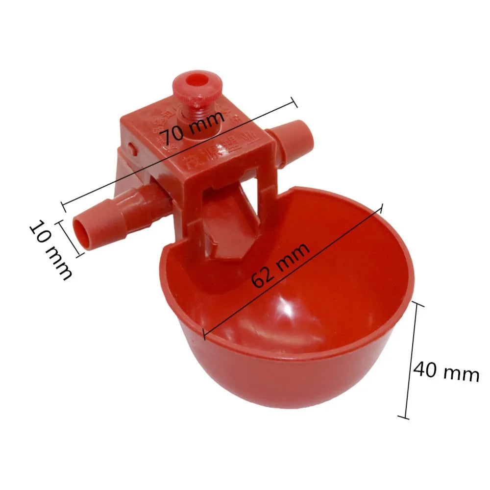 5 Pcs Chicken Drinking Cups Quail Waterer Bowls Bird Red Glass Animal Husbandry Tools Automatic Bird Coop Feeder Drinking Cups