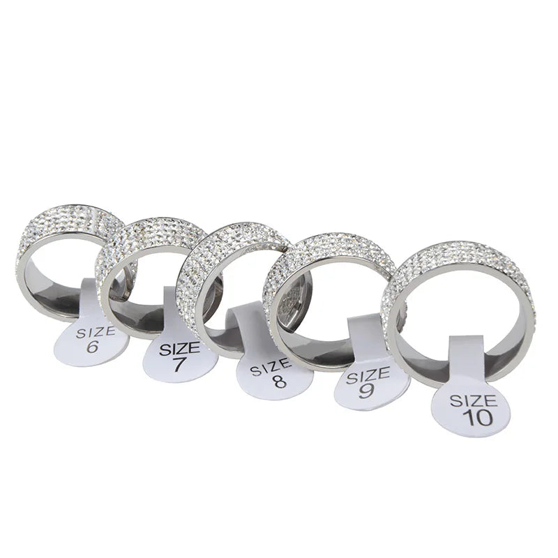 Chanfar High Quality Crystal Stainless Steel Ring Multicolor Women Elegant Finger Love Wedding Engagement Ring for Women Jewelry