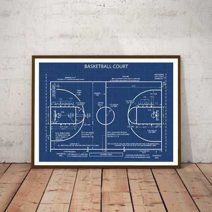 Basketball Court Posters Canvas Art Prints , Sports Basketball Canvas Painting Retro Wall Picture Boys Room Art Decor