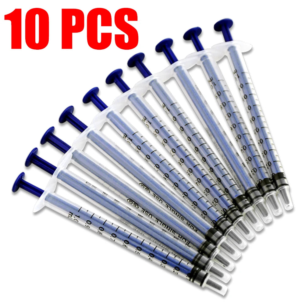 1ml 2.5ml 3ml 5ml 10ml 20ml 30ml 50ml 10Pcs Disposable Syringe Pet No Sterile Feeder Needle Glue Disposable Syringe