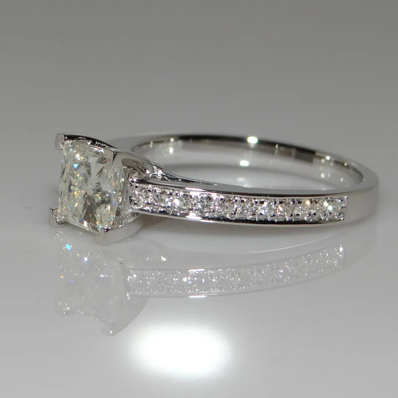 CC Jewelry Fashion Rings for Women Silver Color Simple Design Princess Square Wedding Engagement Bijoux Drop Shipping CC631
